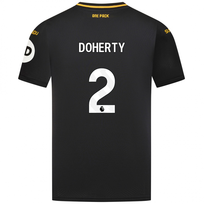 Enfant Maillot Matt Doherty #2 Noir Tenues Extérieur 2024/25 T-Shirt Belgique