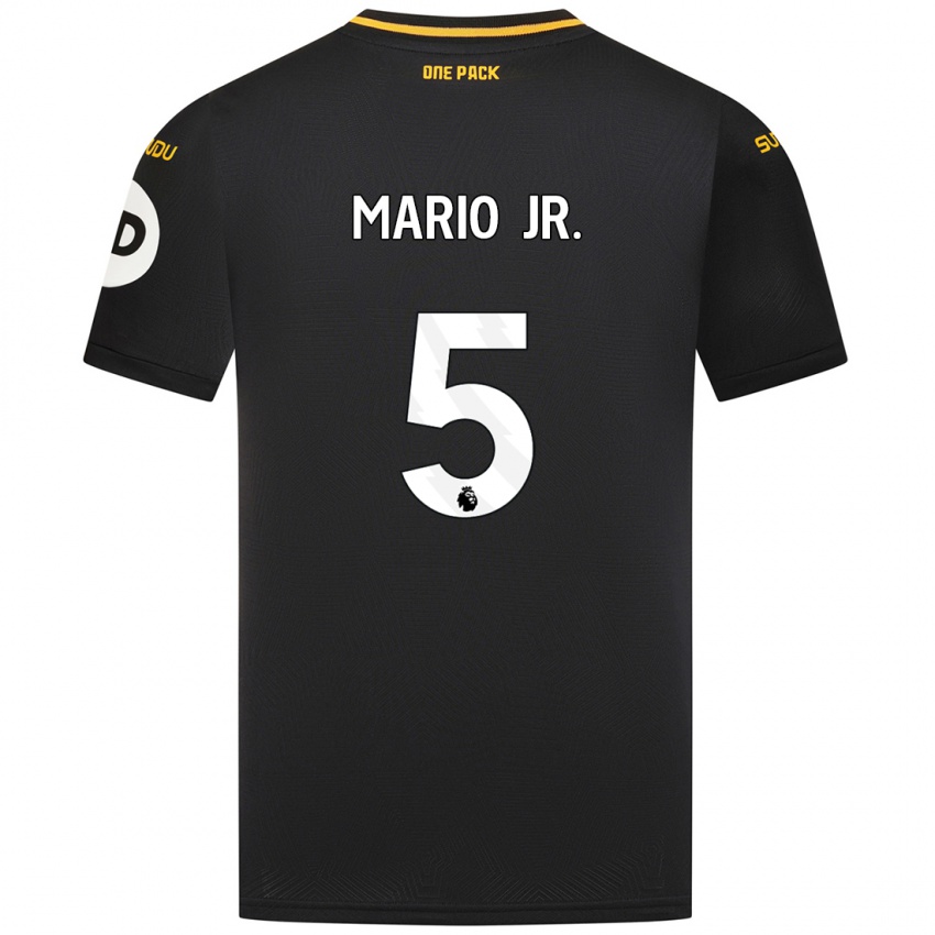 Enfant Maillot Mario Lemina #5 Noir Tenues Extérieur 2024/25 T-Shirt Belgique