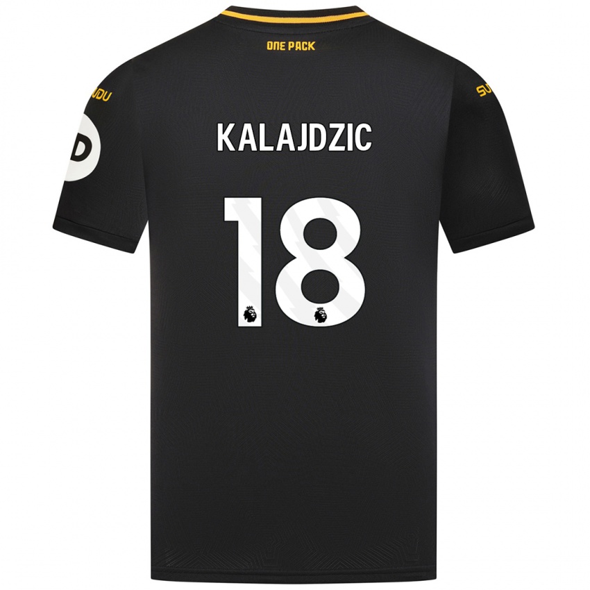 Enfant Maillot Sasa Kalajdzic #18 Noir Tenues Extérieur 2024/25 T-Shirt Belgique