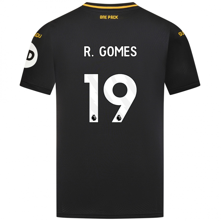 Enfant Maillot Rodrigo Gomes #19 Noir Tenues Extérieur 2024/25 T-Shirt Belgique