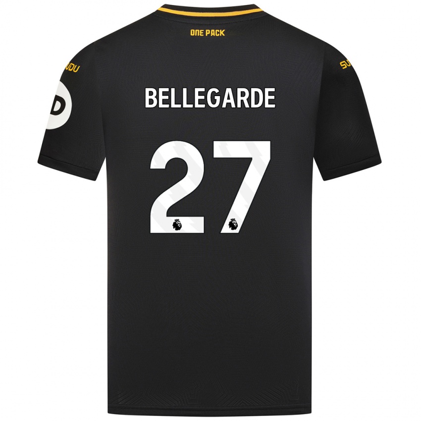 Kinder Jean-Ricner Bellegarde #27 Schwarz Auswärtstrikot Trikot 2024/25 T-Shirt Belgien