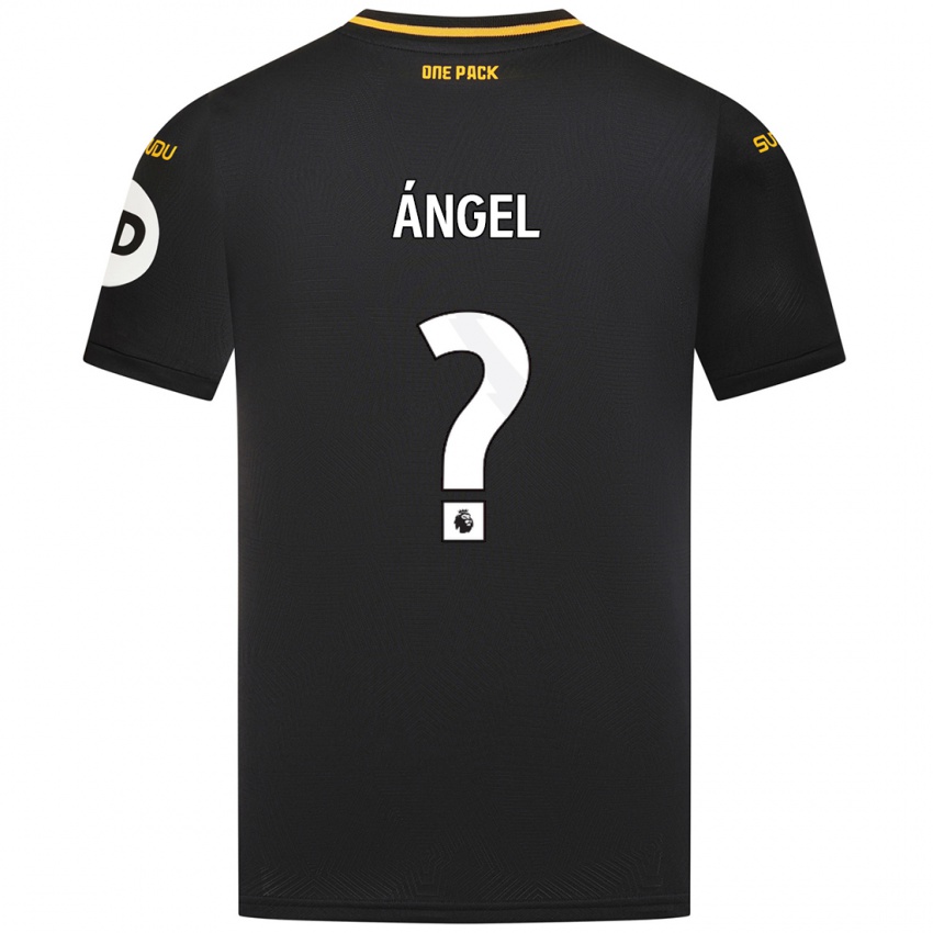 Enfant Maillot Dani Ángel #0 Noir Tenues Extérieur 2024/25 T-Shirt Belgique