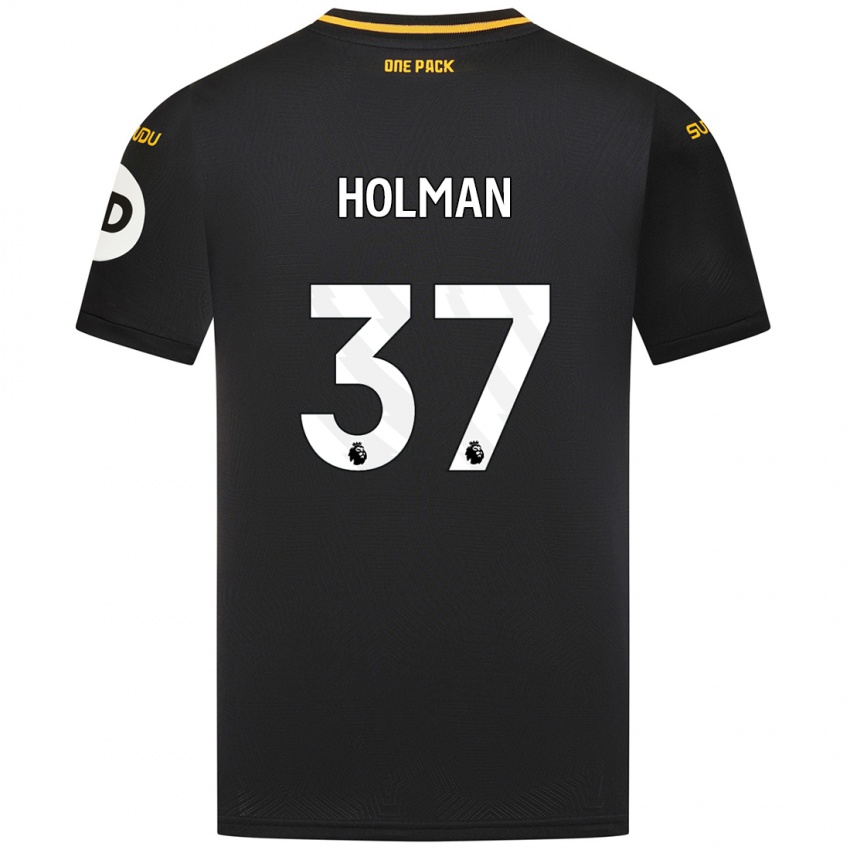 Enfant Maillot Fletcher Holman #37 Noir Tenues Extérieur 2024/25 T-Shirt Belgique