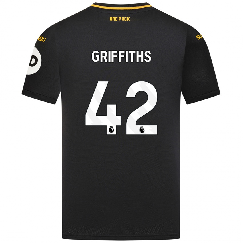 Enfant Maillot Harvey Griffiths #42 Noir Tenues Extérieur 2024/25 T-Shirt Belgique