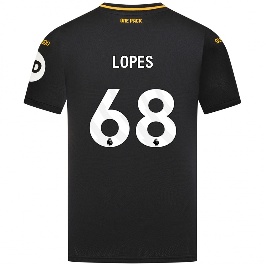 Enfant Maillot Leo Lopes #68 Noir Tenues Extérieur 2024/25 T-Shirt Belgique