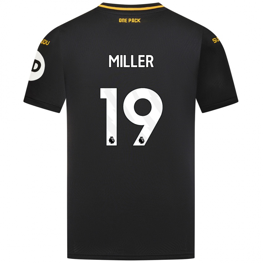 Enfant Maillot Ali Miller #19 Noir Tenues Extérieur 2024/25 T-Shirt Belgique