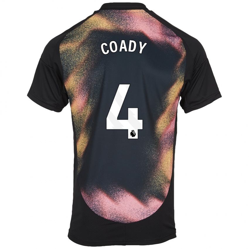 Kinderen Conor Coady #4 Zwart Wit Uitshirt Uittenue 2024/25 T-Shirt België