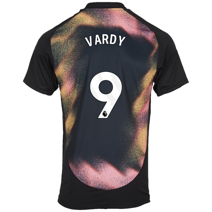 Kinder Jamie Vardy #9 Schwarz Weiß Auswärtstrikot Trikot 2024/25 T-Shirt Belgien