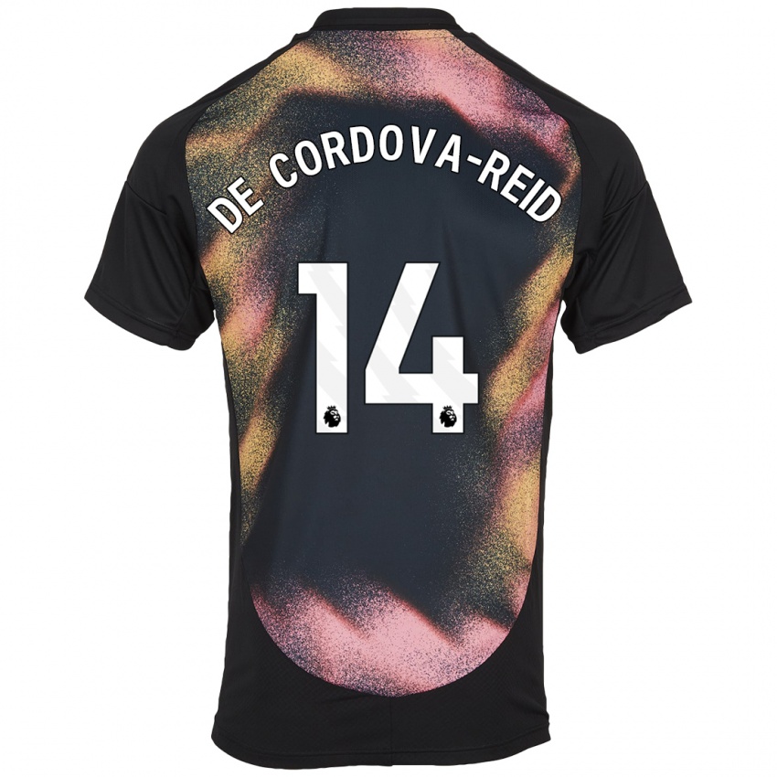 Enfant Maillot Bobby De Cordova-Reid #14 Noir Blanc Tenues Extérieur 2024/25 T-Shirt Belgique