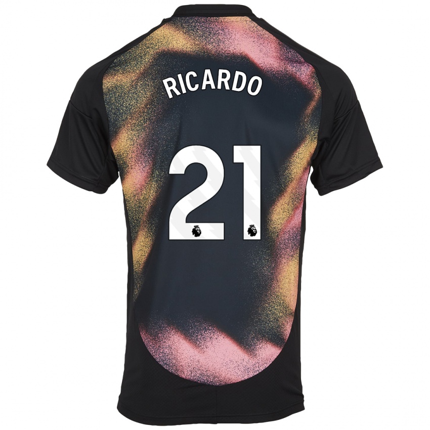 Enfant Maillot Ricardo Pereira #21 Noir Blanc Tenues Extérieur 2024/25 T-Shirt Belgique