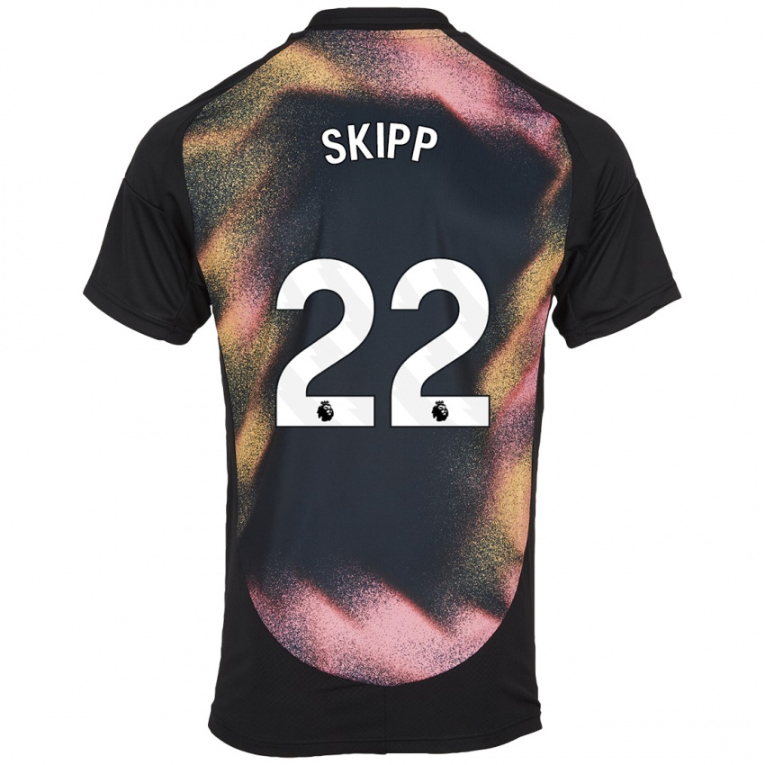 Kinderen Oliver Skipp #22 Zwart Wit Uitshirt Uittenue 2024/25 T-Shirt België