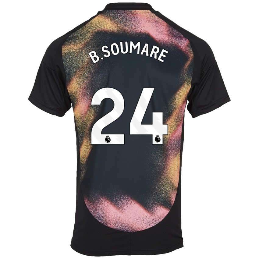 Enfant Maillot Boubakary Soumaré #24 Noir Blanc Tenues Extérieur 2024/25 T-Shirt Belgique