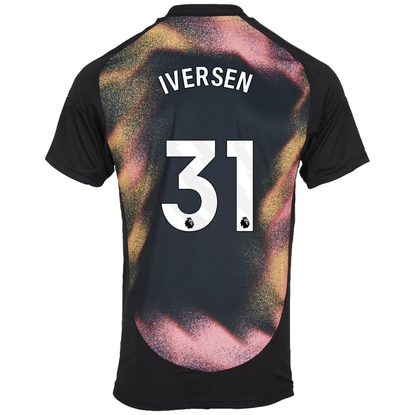 Enfant Maillot Daniel Iversen #31 Noir Blanc Tenues Extérieur 2024/25 T-Shirt Belgique