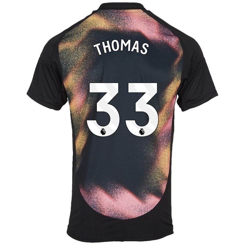 Enfant Maillot Luke Thomas #33 Noir Blanc Tenues Extérieur 2024/25 T-Shirt Belgique