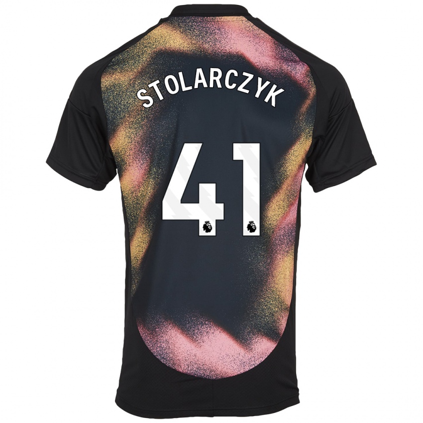 Kinder Jakub Stolarczyk #41 Schwarz Weiß Auswärtstrikot Trikot 2024/25 T-Shirt Belgien