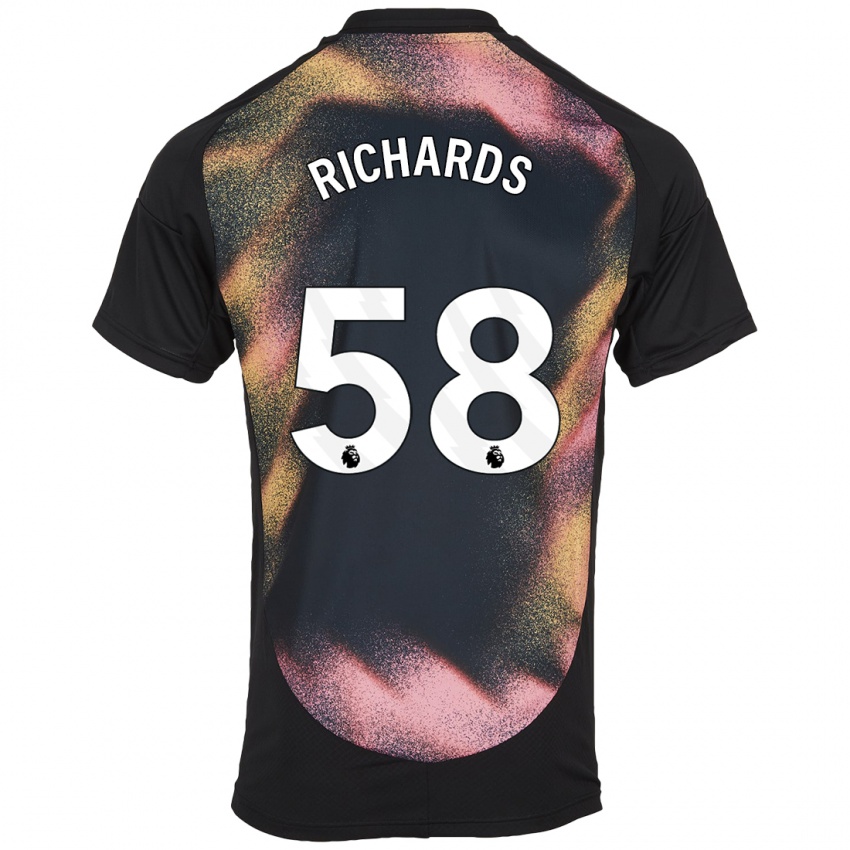 Kinderen Amani Richards #58 Zwart Wit Uitshirt Uittenue 2024/25 T-Shirt België