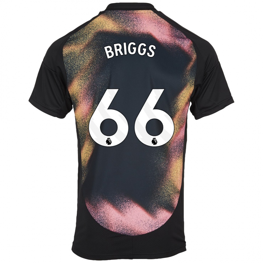 Enfant Maillot Logan Briggs #66 Noir Blanc Tenues Extérieur 2024/25 T-Shirt Belgique