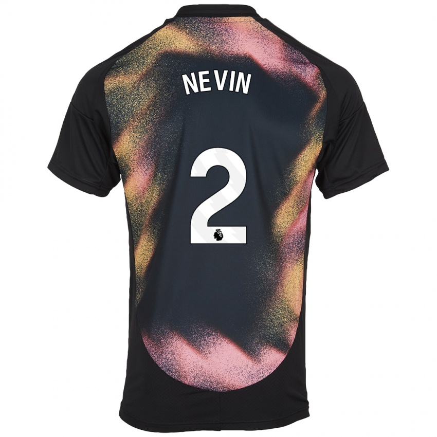 Enfant Maillot Courtney Nevin #2 Noir Blanc Tenues Extérieur 2024/25 T-Shirt Belgique