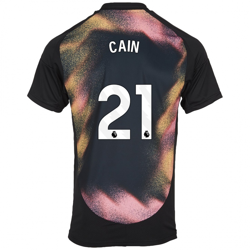 Enfant Maillot Hannah Cain #21 Noir Blanc Tenues Extérieur 2024/25 T-Shirt Belgique