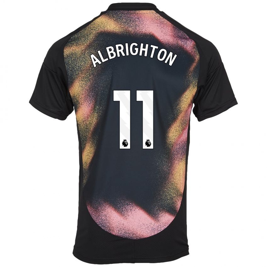 Kinder Marc Albrighton #11 Schwarz Weiß Auswärtstrikot Trikot 2024/25 T-Shirt Belgien