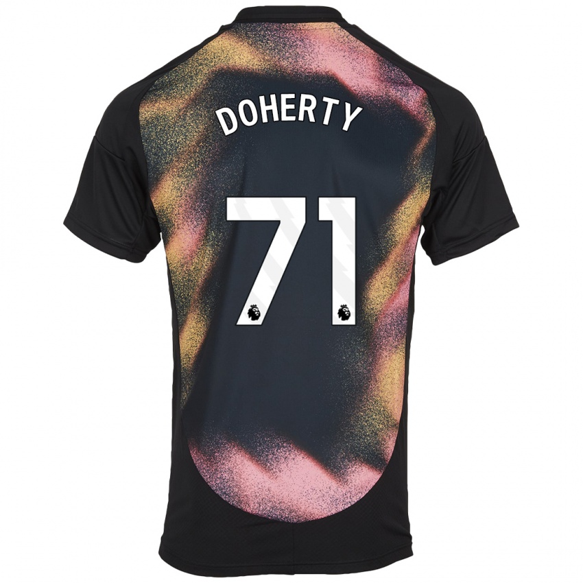 Kinder Arlo Doherty #71 Schwarz Weiß Auswärtstrikot Trikot 2024/25 T-Shirt Belgien