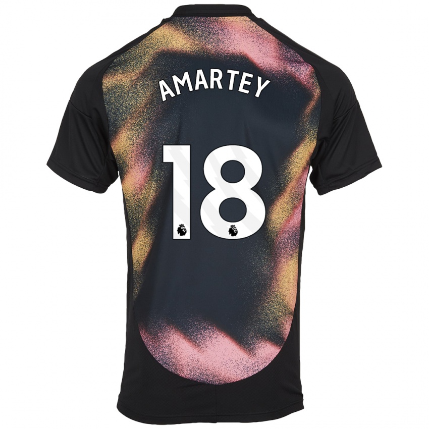 Enfant Maillot Daniel Amartey #18 Noir Blanc Tenues Extérieur 2024/25 T-Shirt Belgique