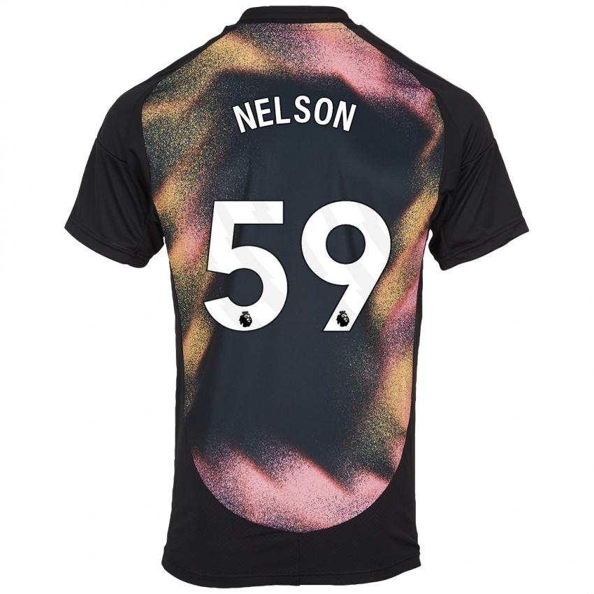 Enfant Maillot Ronny Nelson #59 Noir Blanc Tenues Extérieur 2024/25 T-Shirt Belgique