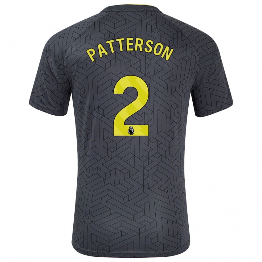 Kinder Nathan Patterson #2 Schwarz Gelb Auswärtstrikot Trikot 2024/25 T-Shirt Belgien