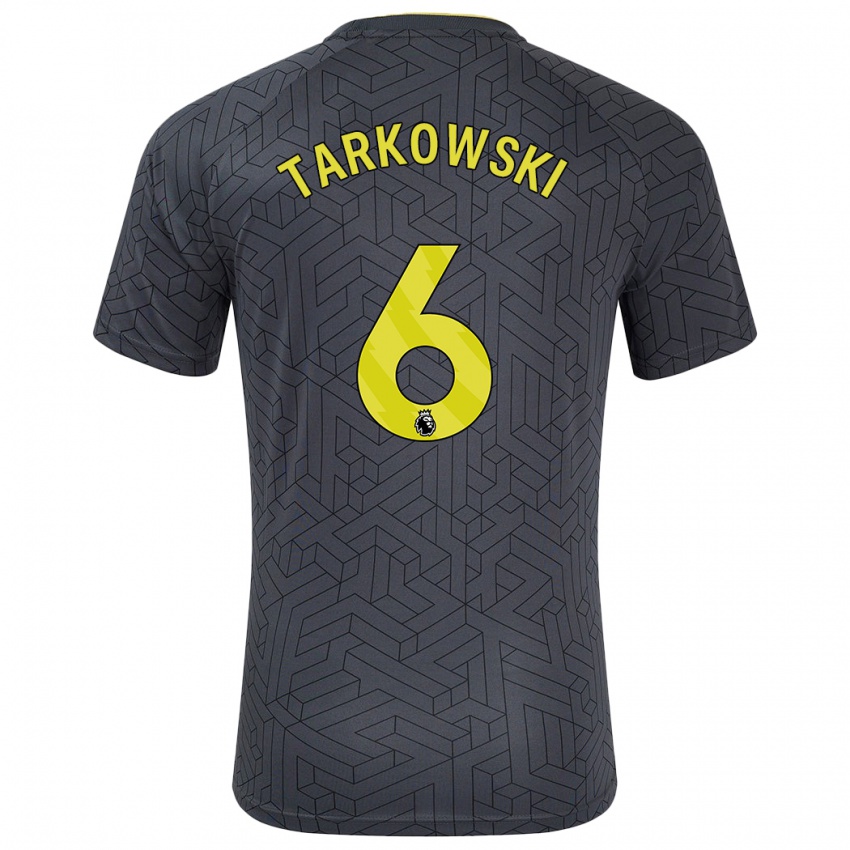 Kinder James Tarkowski #6 Schwarz Gelb Auswärtstrikot Trikot 2024/25 T-Shirt Belgien