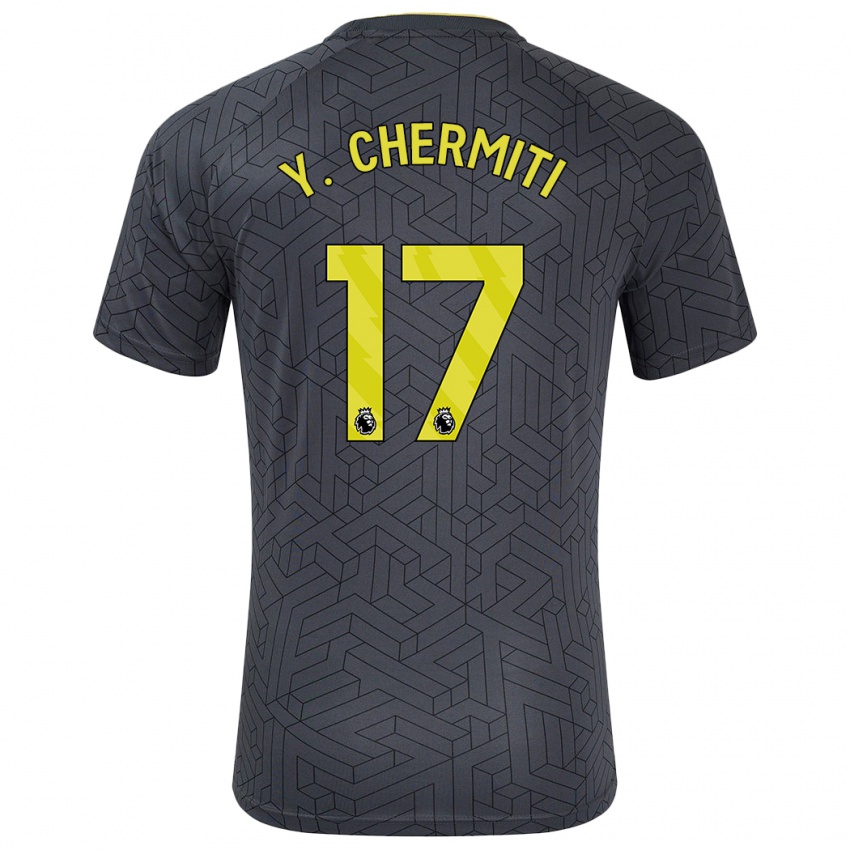 Kinder Chermiti #17 Schwarz Gelb Auswärtstrikot Trikot 2024/25 T-Shirt Belgien