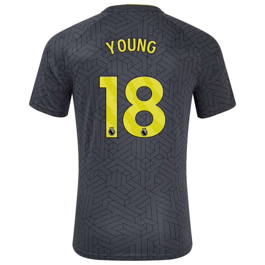 Kinderen Ashley Young #18 Zwart Geel Uitshirt Uittenue 2024/25 T-Shirt België