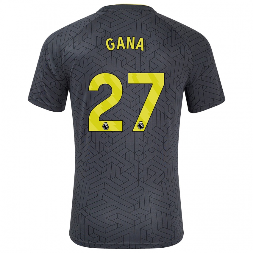 Kinderen Idrissa Gueye #27 Zwart Geel Uitshirt Uittenue 2024/25 T-Shirt België