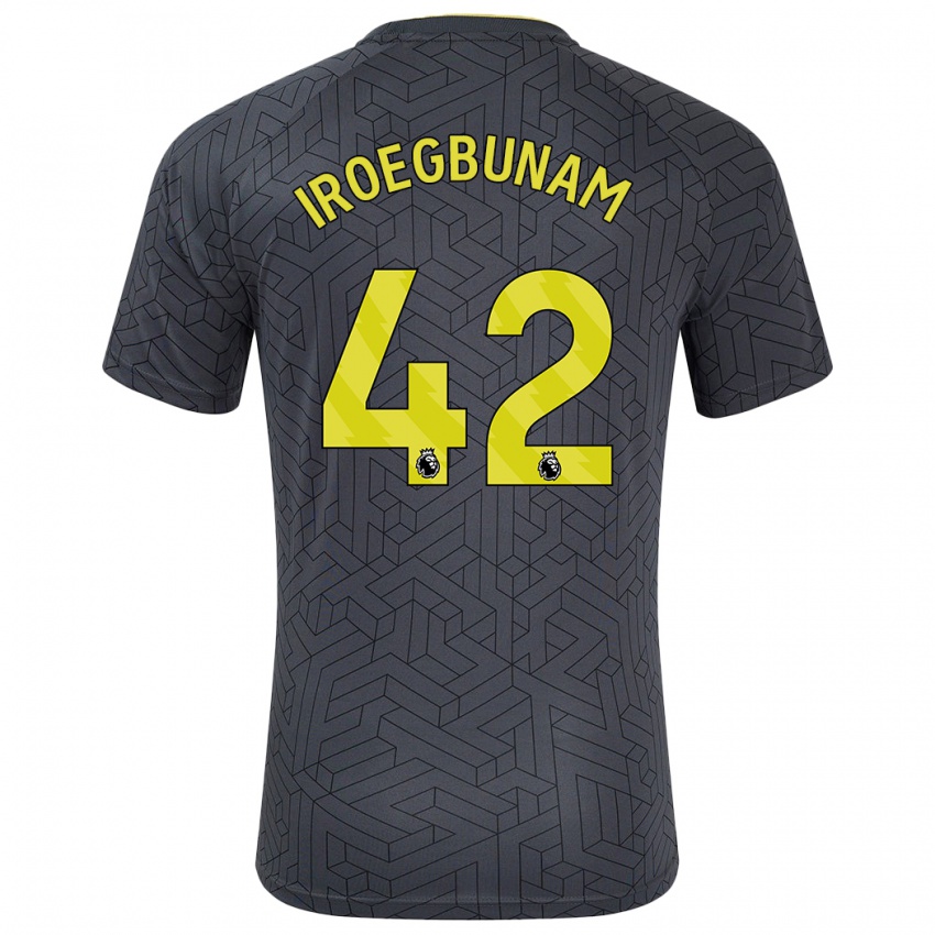 Kinder Tim Iroegbunam #42 Schwarz Gelb Auswärtstrikot Trikot 2024/25 T-Shirt Belgien