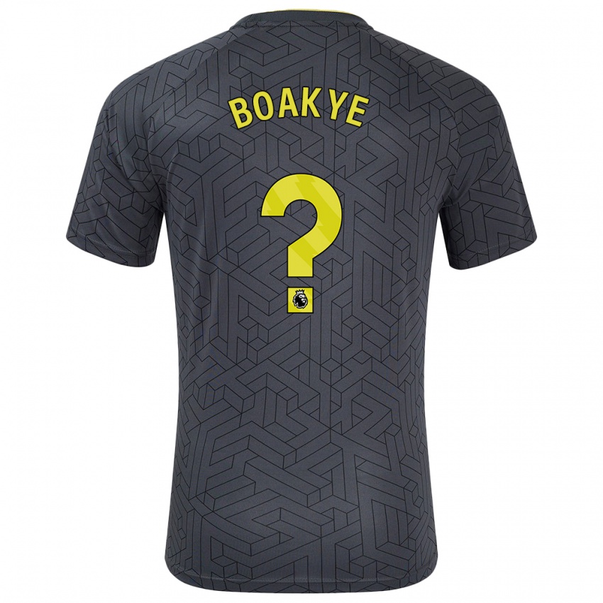 Kinderen Kingsford Boakye #0 Zwart Geel Uitshirt Uittenue 2024/25 T-Shirt België