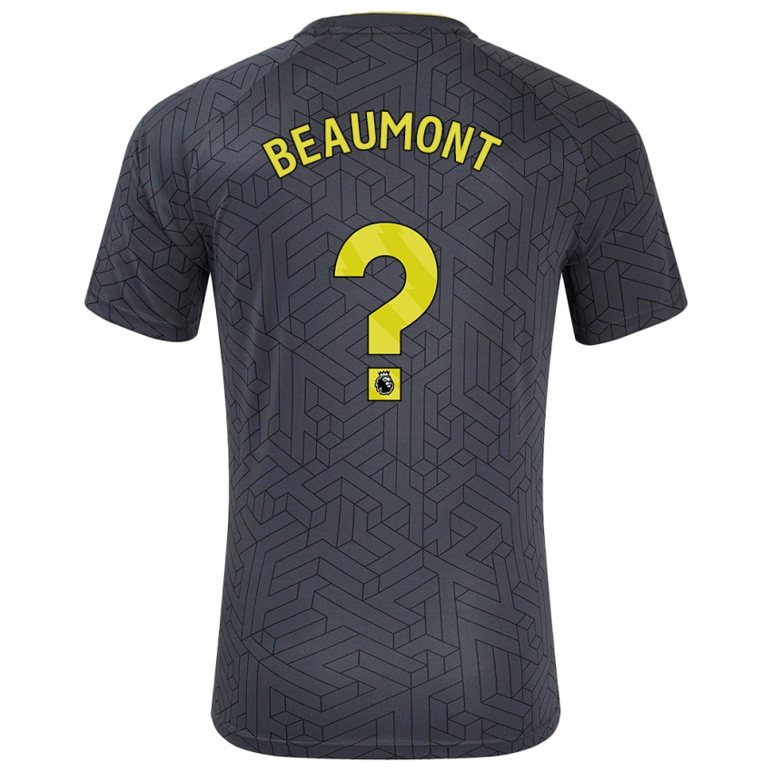 Kinderen Jacob Beaumont-Clark #0 Zwart Geel Uitshirt Uittenue 2024/25 T-Shirt België