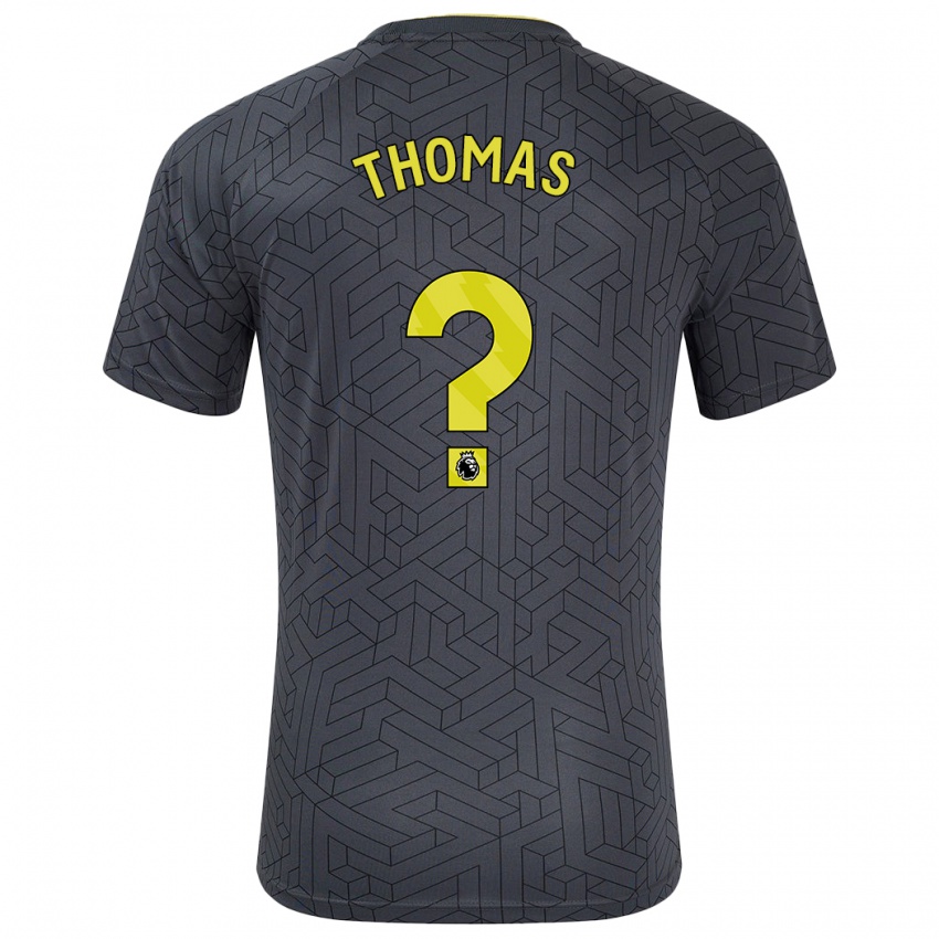 Kinderen Aled Thomas #0 Zwart Geel Uitshirt Uittenue 2024/25 T-Shirt België