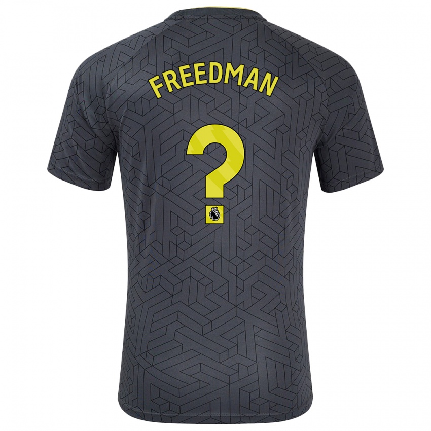 Kinderen Freddie Freedman #0 Zwart Geel Uitshirt Uittenue 2024/25 T-Shirt België