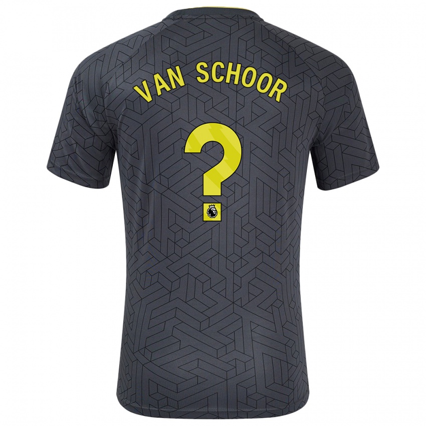 Kinder Joshua Van Schoor #0 Schwarz Gelb Auswärtstrikot Trikot 2024/25 T-Shirt Belgien