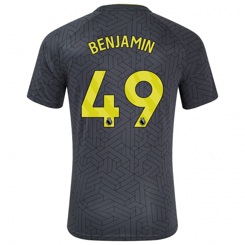 Kinderen Omari Benjamin #49 Zwart Geel Uitshirt Uittenue 2024/25 T-Shirt België