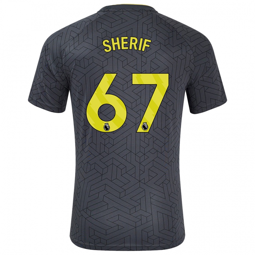 Kinderen Martin Sherif #67 Zwart Geel Uitshirt Uittenue 2024/25 T-Shirt België