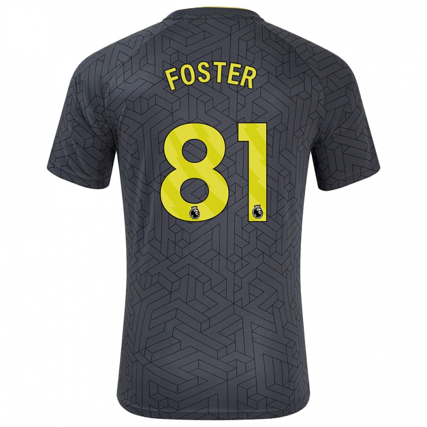 Kinder Harvey Foster #81 Schwarz Gelb Auswärtstrikot Trikot 2024/25 T-Shirt Belgien