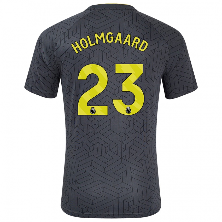 Kinderen Sara Holmgaard #23 Zwart Geel Uitshirt Uittenue 2024/25 T-Shirt België