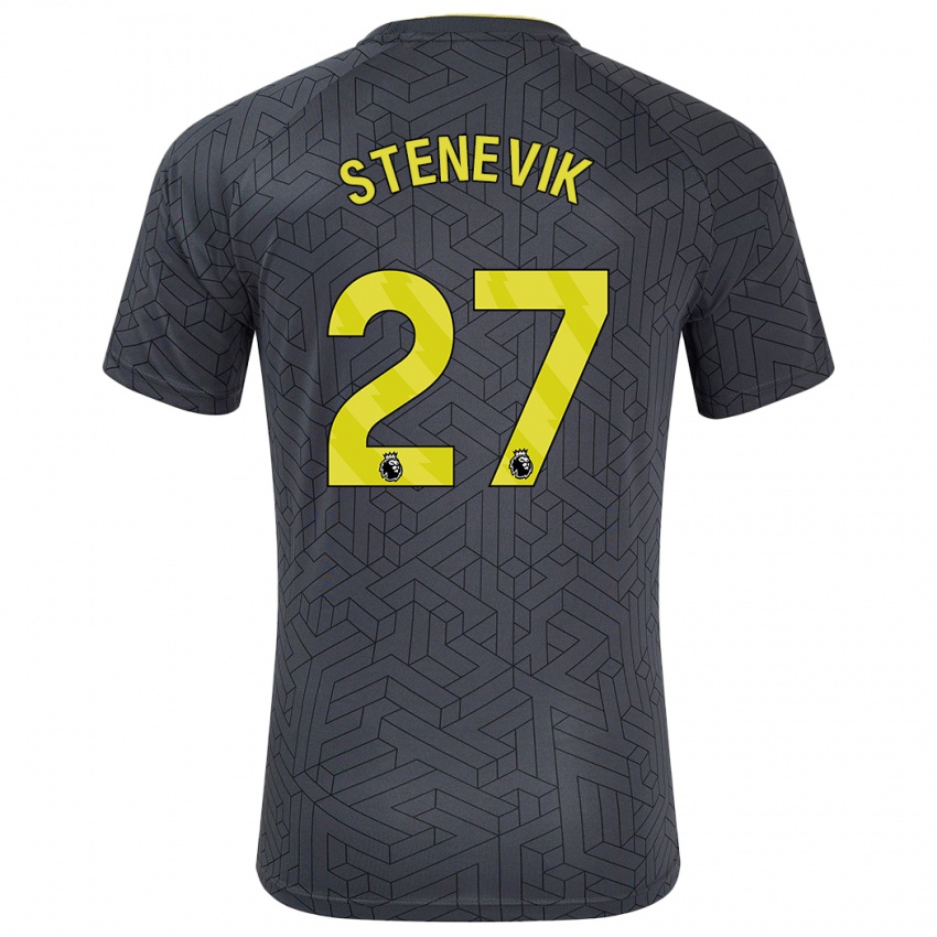 Kinder Elise Stenevik #27 Schwarz Gelb Auswärtstrikot Trikot 2024/25 T-Shirt Belgien