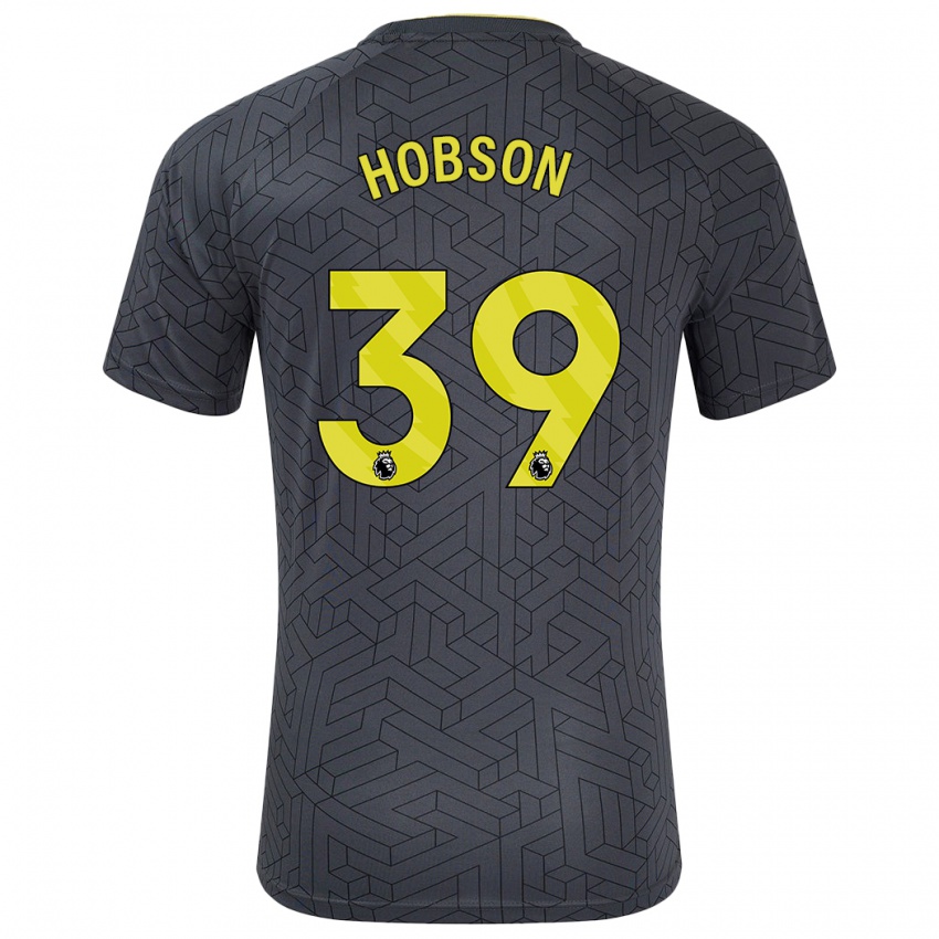 Kinder Issy Hobson #39 Schwarz Gelb Auswärtstrikot Trikot 2024/25 T-Shirt Belgien