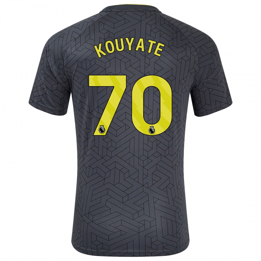 Kinder Katia Kouyate #70 Schwarz Gelb Auswärtstrikot Trikot 2024/25 T-Shirt Belgien