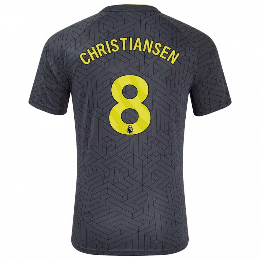 Kinder Izzy Christiansen #8 Schwarz Gelb Auswärtstrikot Trikot 2024/25 T-Shirt Belgien