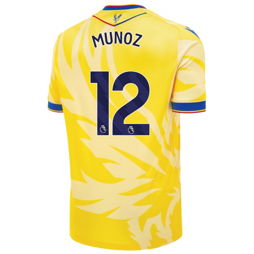 Enfant Maillot Daniel Muñoz #12 Jaune Tenues Extérieur 2024/25 T-Shirt Belgique