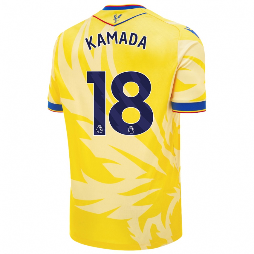 Enfant Maillot Daichi Kamada #18 Jaune Tenues Extérieur 2024/25 T-Shirt Belgique