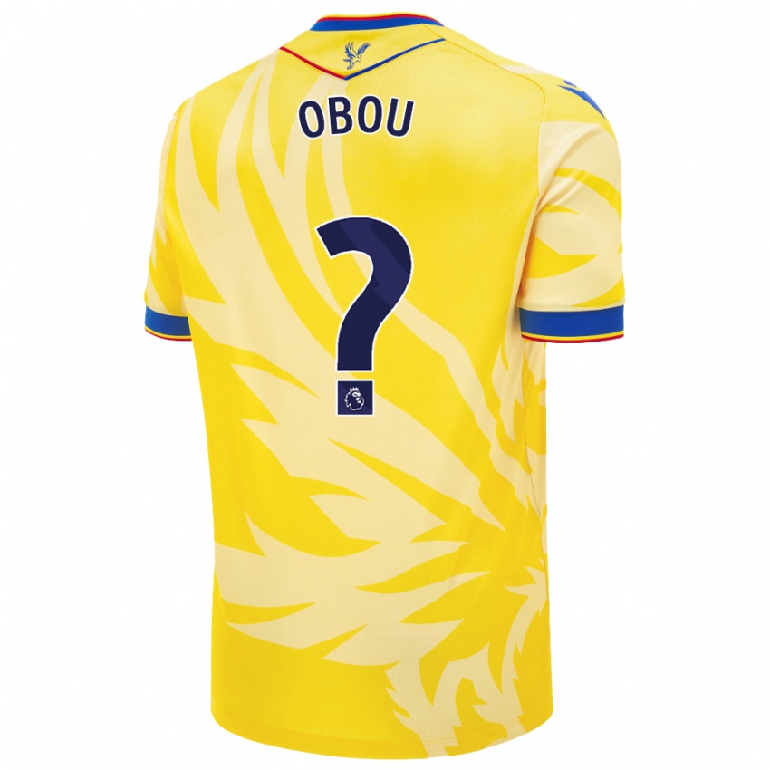 Enfant Maillot David Obou #0 Jaune Tenues Extérieur 2024/25 T-Shirt Belgique