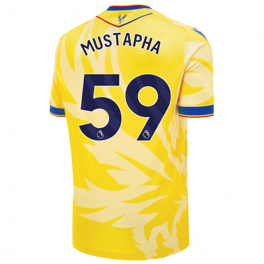 Enfant Maillot Hindolo Mustapha #59 Jaune Tenues Extérieur 2024/25 T-Shirt Belgique